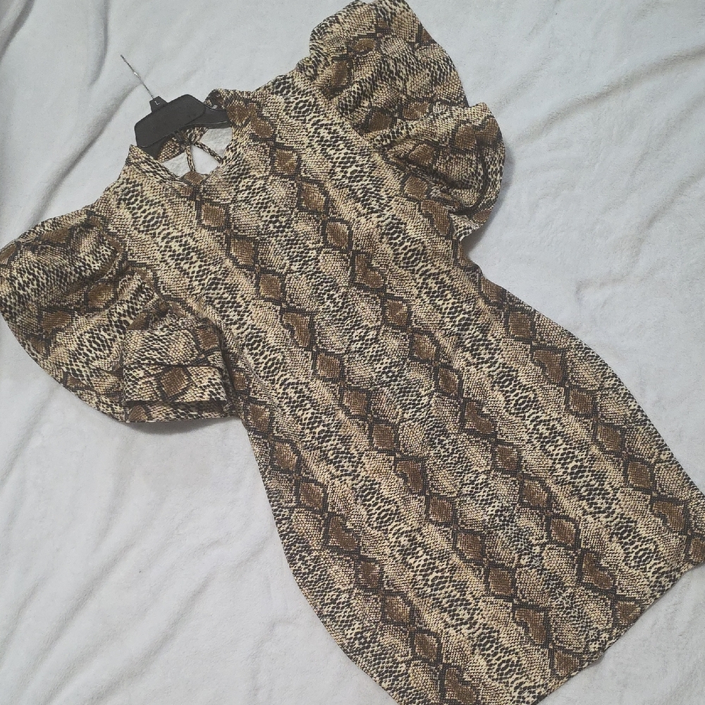 Fashion Nova Snakeskin Patterned Dress